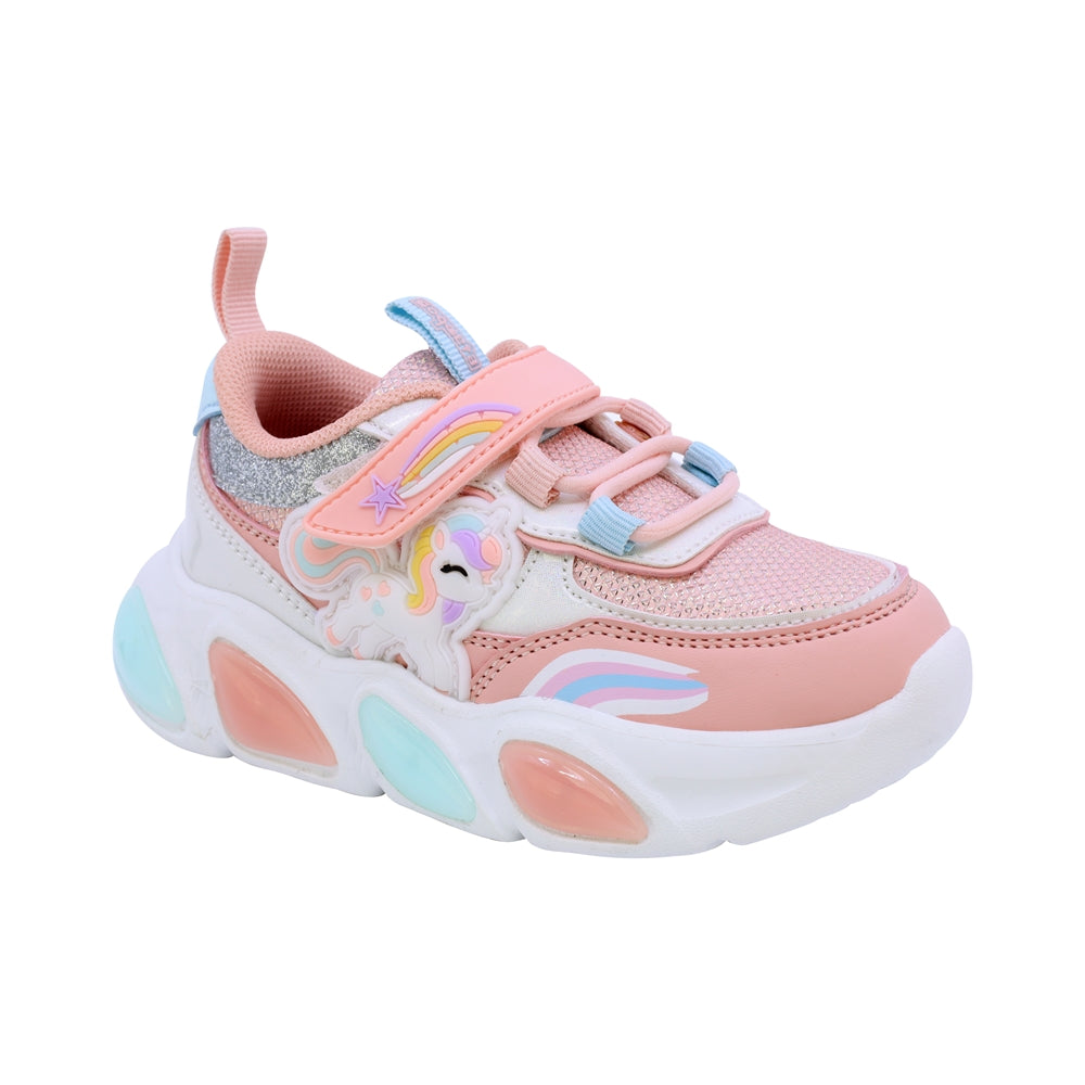 TENIS COQUETA PARA NIÑA DE SINTÉTICO COLOR SALMON BULMA CON TIRA DE CONTACTO