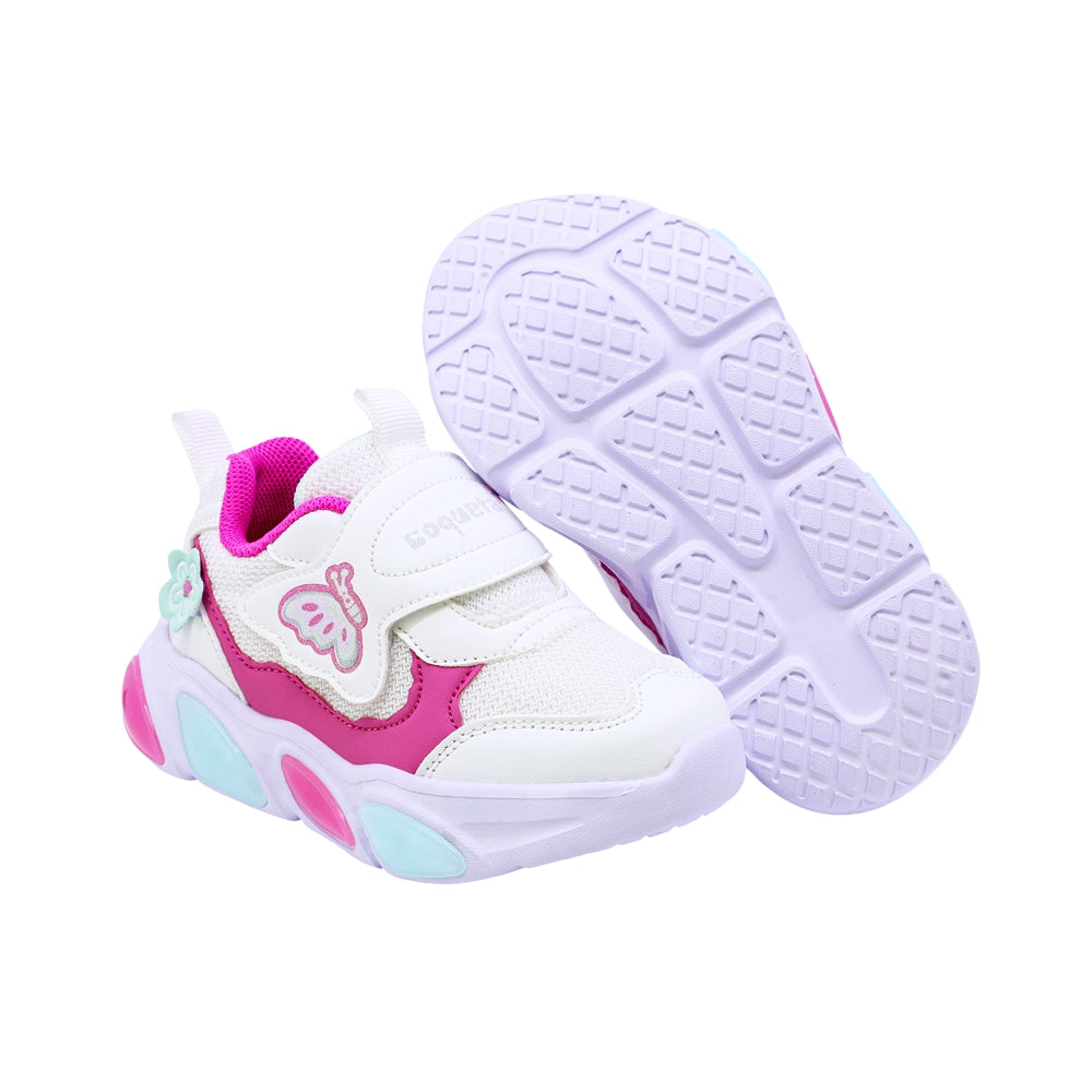 TENIS COQUETA PARA NIÑA COLOR BLANCO FIUSHA DE CONTACTO