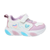 TENIS COQUETA PARA NIÑA EN SINTÉTICO COLOR BLANCO-LILA BULMA CON AGUJETA Y TIRA DE CONTACTO