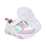 TENIS COQUETA PARA NIÑA EN SINTÉTICO COLOR BLANCO-LILA BULMA CON AGUJETA Y TIRA DE CONTACTO