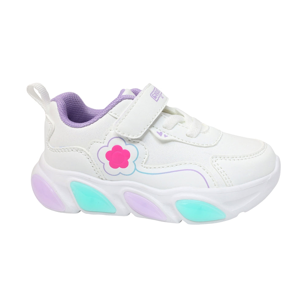TENIS COQUETA PARA NIÑA EN SINTÉTICO COLOR BLANCO BULMA CON AGUJETA Y TIRA DE CONTACTO