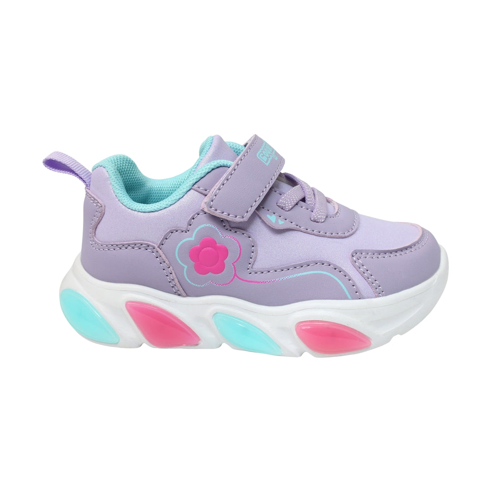 TENIS COQUETA PARA NIÑA EN SINTÉTICO COLOR LILA BULMA CON AGUJETA Y TIRA DE CONTACTO