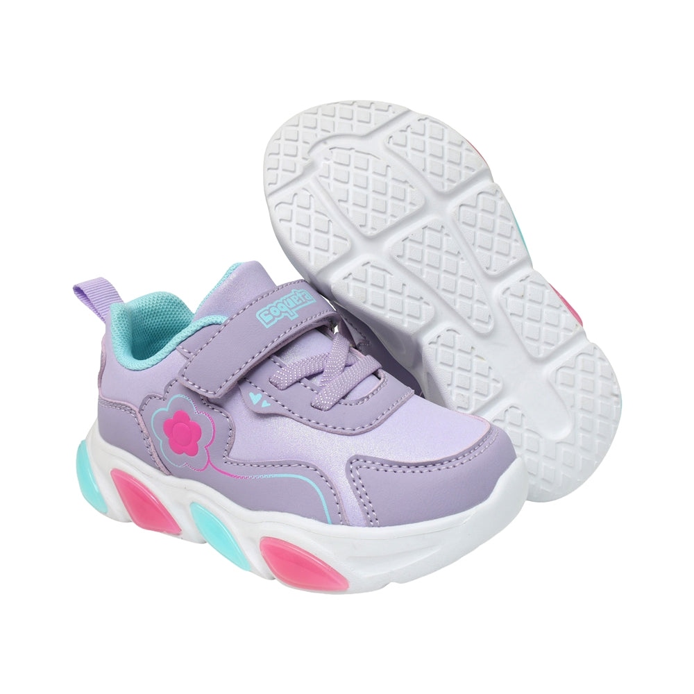 TENIS COQUETA PARA NIÑA EN SINTÉTICO COLOR LILA BULMA CON AGUJETA Y TIRA DE CONTACTO
