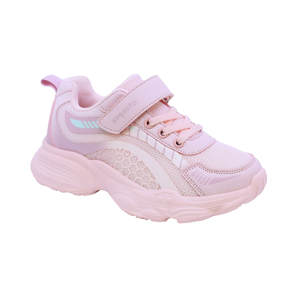 TENIS COQUETA PARA NIÑA DE SINTÉTICO COLOR ROSA ASUNA CON TIRA DE CONTACTO