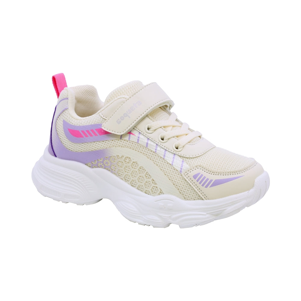 TENIS COQUETA  PARA NIÑA SINTÉTICO MORADO ASUNA CON TIRA DE CONTACTO