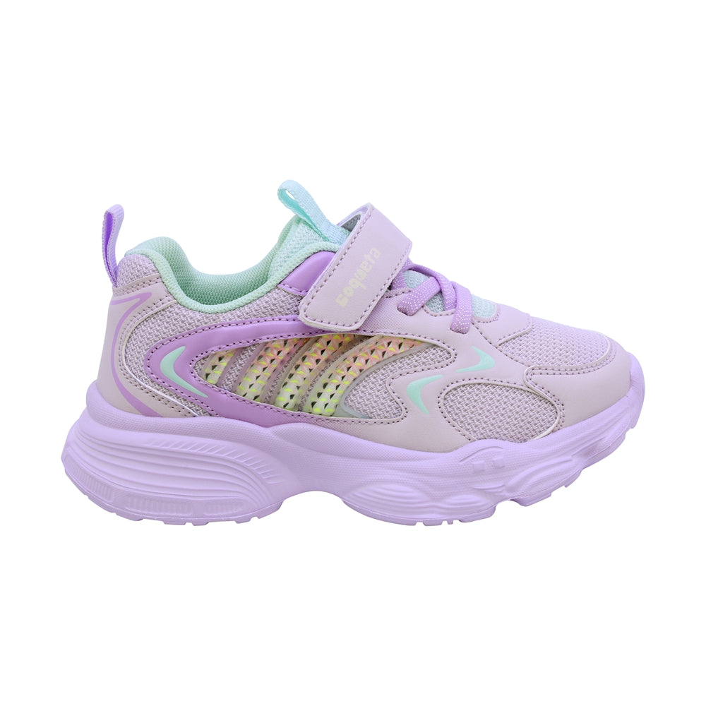 TENIS COQUETA PARA NIÑA DE SINTÉTICO COLOR MORADO ASUNA CON TIRA DE CONTACTO
