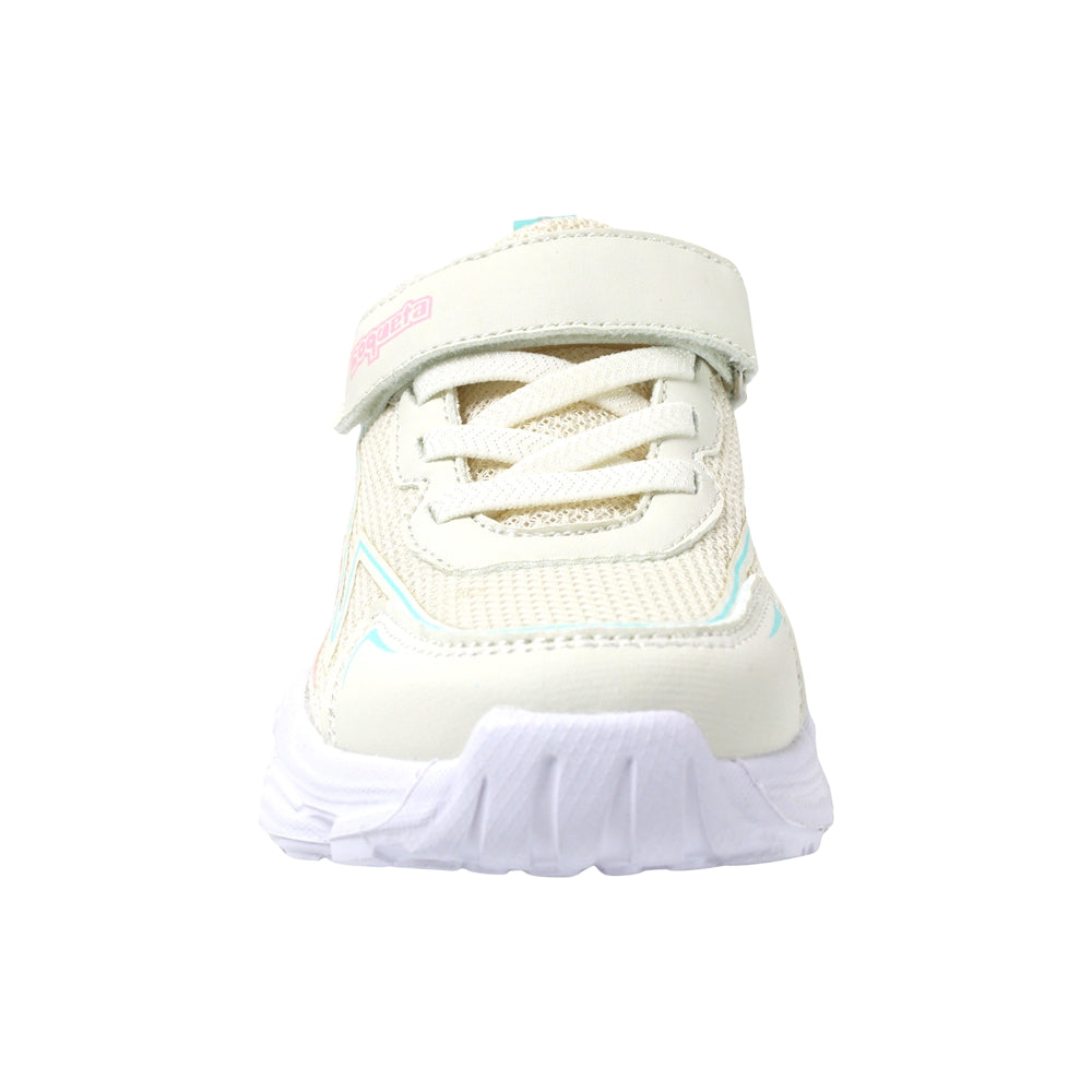 TENIS COQUETA PARA NIÑA EN TEXTIL COLOR BEIGE AZUNA CON AGUJETA Y TIRA DE CONTACTO