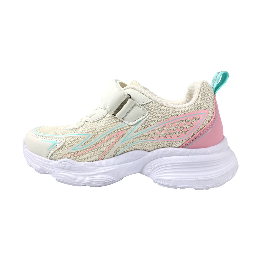 TENIS COQUETA PARA NIÑA EN TEXTIL COLOR BEIGE AZUNA CON AGUJETA Y TIRA DE CONTACTO
