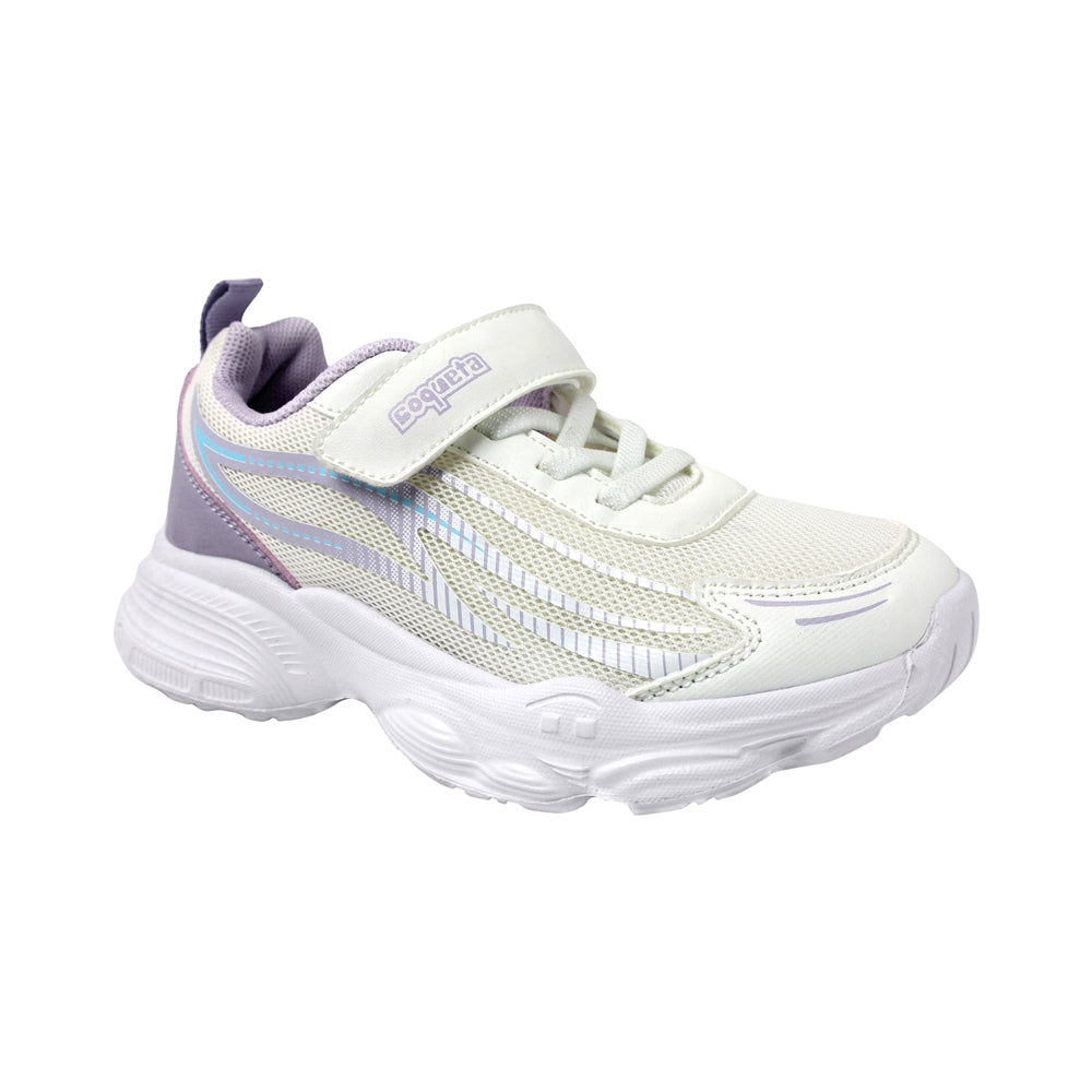 TENIS COQUETA PARA NIÑA EN TEXTIL COLOR BLANCO AZUNA CON AGUJETA Y TIRA DE CONTACTO