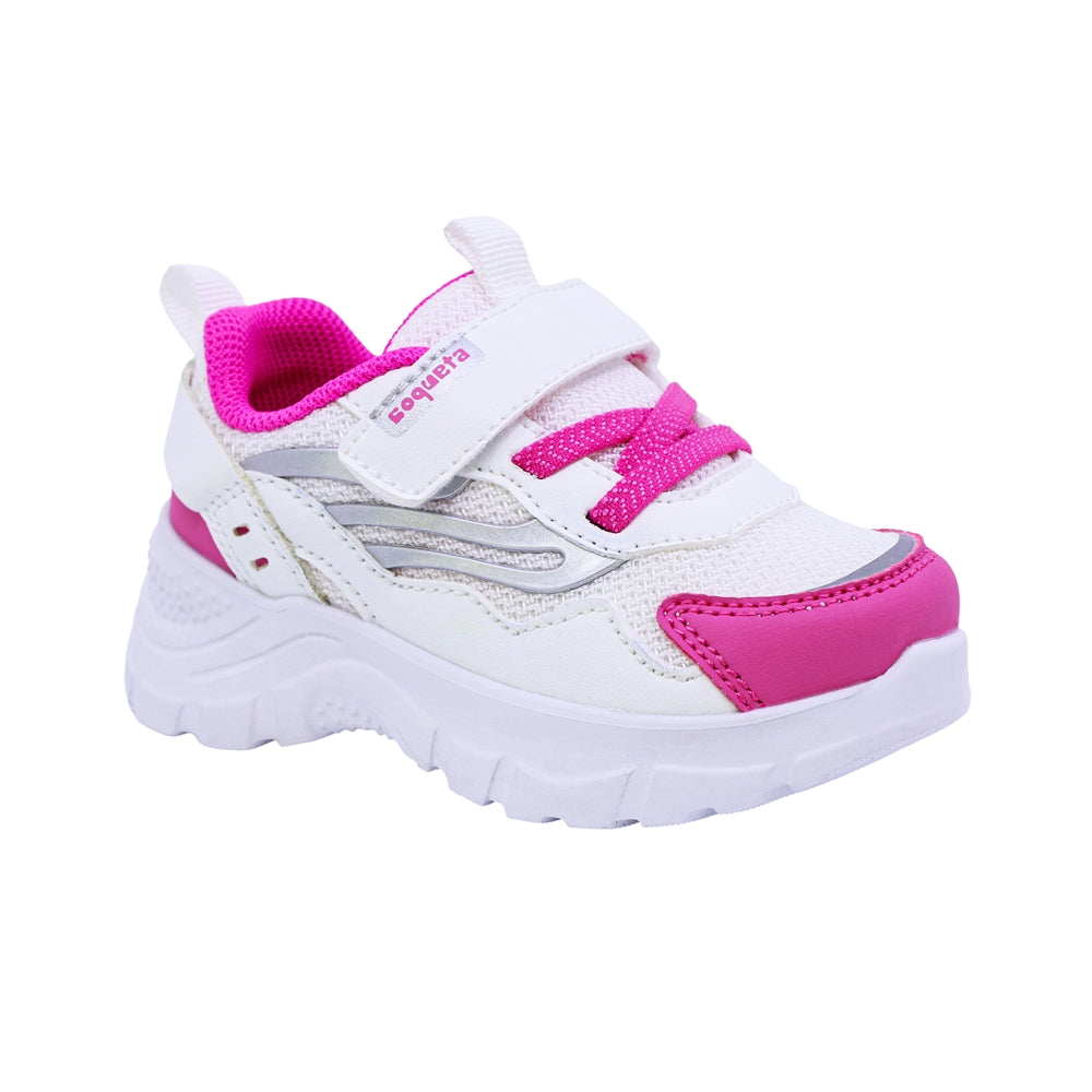 TENIS COQUETA PARA NIÑA COLOR BLANCO FIUSHA DE CONTACTO