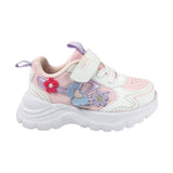 TENIS COQUETA PARA NIÑA EN SINTÉTICO COLOR BLANCO-ROSA NEMO CON AGUJETA Y TIRA DE CONTACTO