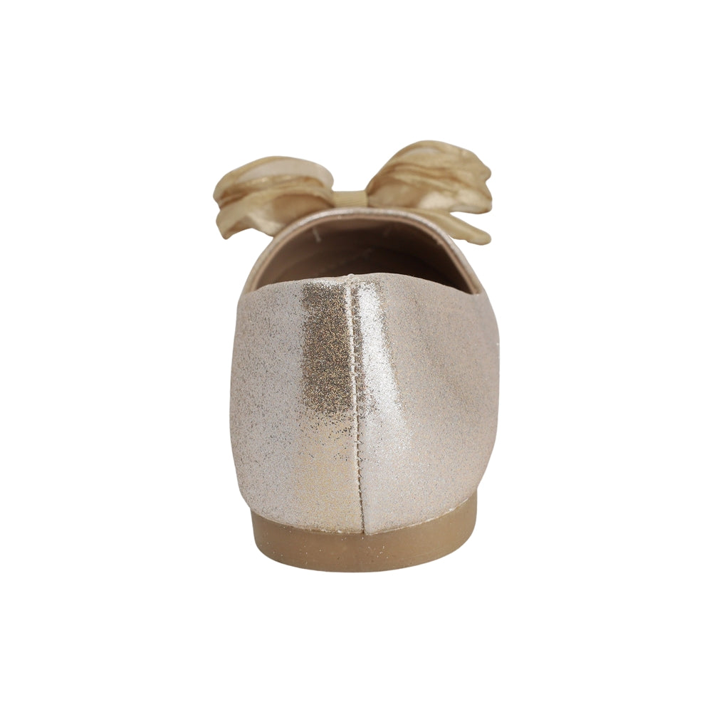 BALERINA COQUETA PARA NIÑA EN SINTÉTICO COLOR ORO AGATHA CON MOÑO