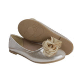 BALERINA COQUETA PARA NIÑA EN SINTÉTICO COLOR ORO AGATHA CON MOÑO