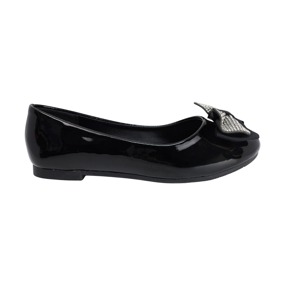 BALERINA COQUETA PARA NIÑA EN CHAROL COLOR NEGRO AGATHA CON MOÑO