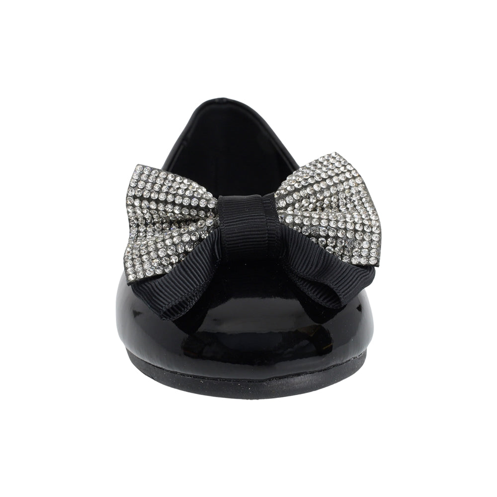 BALERINA COQUETA PARA NIÑA EN CHAROL COLOR NEGRO AGATHA CON MOÑO
