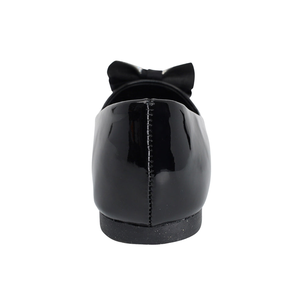 BALERINA COQUETA PARA NIÑA EN CHAROL COLOR NEGRO AGATHA CON MOÑO