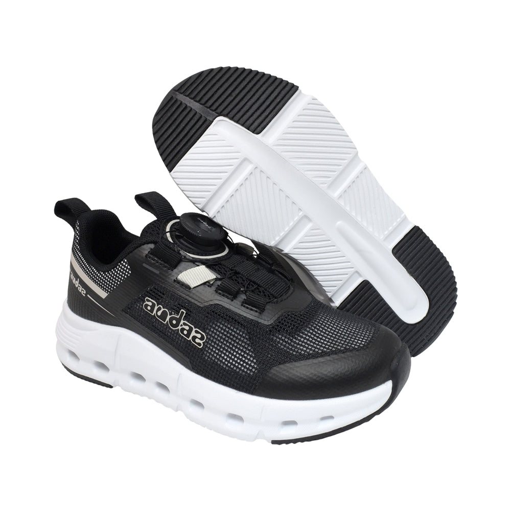 TENIS AUDAZ PARA NIÑO EN SINTÉTICO COLOR NEGRO SUIZA CON AJUSTE GIRATORIO
