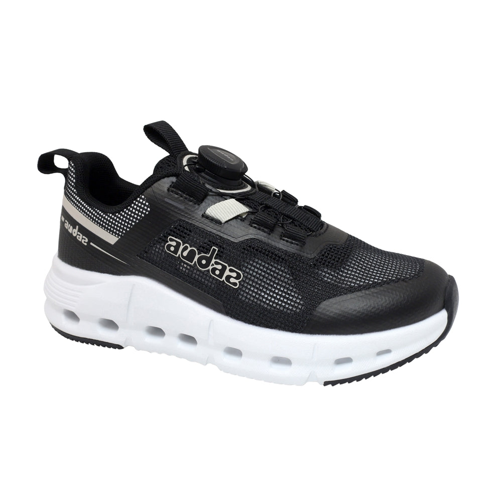 TENIS AUDAZ PARA NIÑO EN SINTÉTICO COLOR NEGRO SUIZA CON AJUSTE GIRATORIO