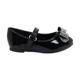BALERINA COQUETA PARA NIÑA EN CHAROL COLOR NEGRO MARBI CON TIRA DE CONTACTO