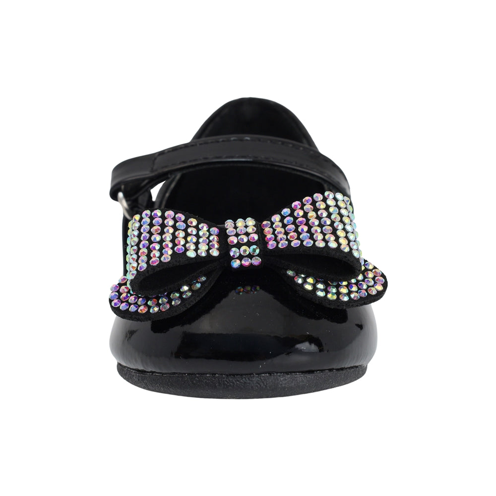 BALERINA COQUETA PARA NIÑA EN CHAROL COLOR NEGRO MARBI CON TIRA DE CONTACTO