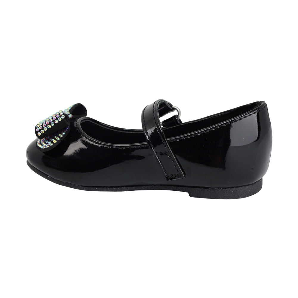 BALERINA COQUETA PARA NIÑA EN CHAROL COLOR NEGRO MARBI CON TIRA DE CONTACTO