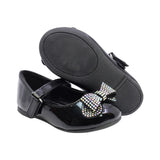 BALERINA COQUETA PARA NIÑA EN CHAROL COLOR NEGRO MARBI CON TIRA DE CONTACTO
