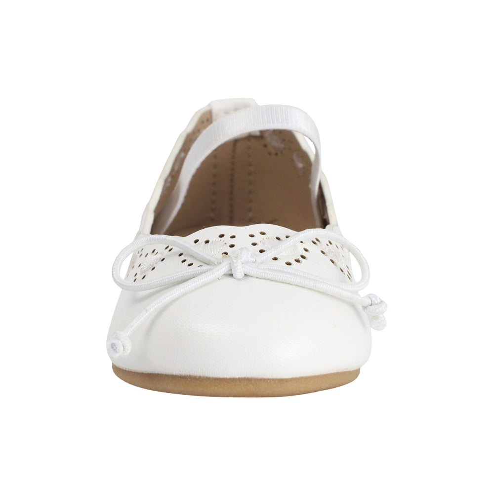 BALERINA COQUETA PARA NIÑA EN SINTÉTICO COLOR BLANCO MARBI CON CINTA ELÁSTICA