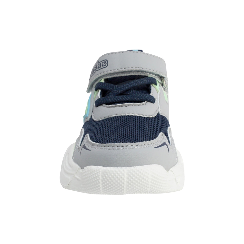TENIS AUDAZ PARA NIÑO EN SINTÉTICO COLOR AZUL-GRIS ORION CON AGUJETA Y TIRA DE CONTACTO