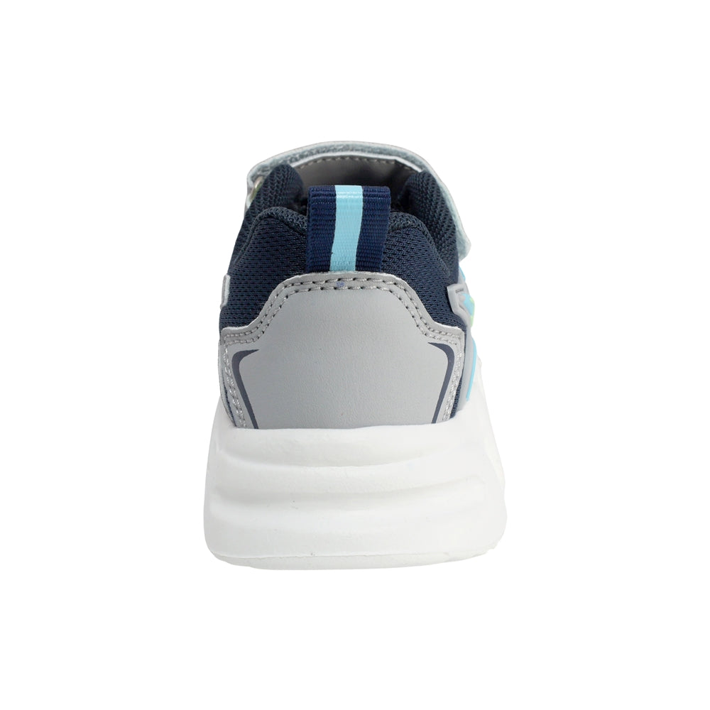 TENIS AUDAZ PARA NIÑO EN SINTÉTICO COLOR AZUL-GRIS ORION CON AGUJETA Y TIRA DE CONTACTO