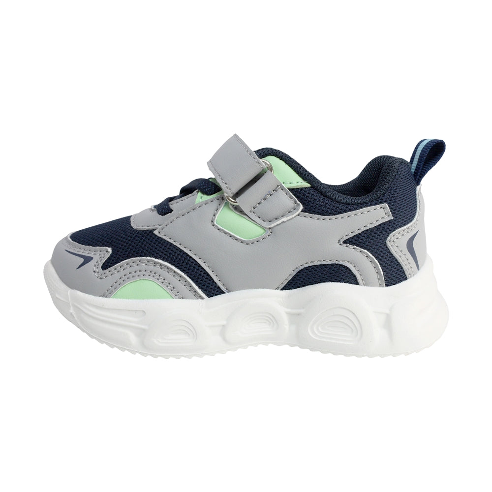 TENIS AUDAZ PARA NIÑO EN SINTÉTICO COLOR AZUL-GRIS ORION CON AGUJETA Y TIRA DE CONTACTO