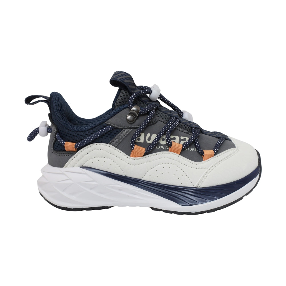 TENIS AUDAZ PARA NIÑO EN SINTÉTICO COLOR GRIS-BEIGE OCA CON CINTA ELÁSTICA