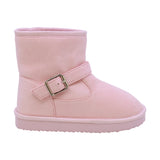 BOTA COQUETA PARA NIÑA DE SINTÉTICO COLOR ROSA TABIQUE CON HEBILLA