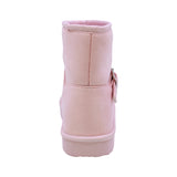 BOTA COQUETA PARA NIÑA DE SINTÉTICO COLOR ROSA TABIQUE CON HEBILLA