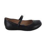 ZAPATO ESCOLAR COQUETA PARA NIÑA PIEL NEGRO ELISA CON TIRA DE CONTACTO