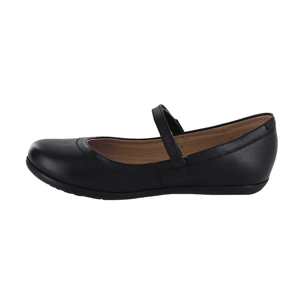 ZAPATO ESCOLAR COQUETA PARA NIÑA PIEL NEGRO ELISA CON TIRA DE CONTACTO