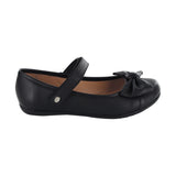 ZAPATO ESCOLAR COQUETA PARA NIÑA PIEL NEGRO ELISA CON TIRA DE CONTACTO