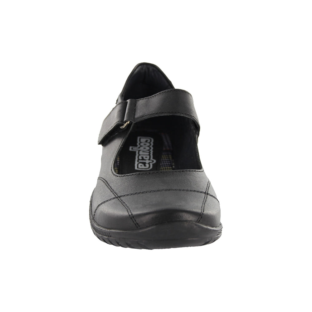 ZAPATO ESCOLAR COQUETA  PARA NIÑA PIEL NEGRO GEORGINA CON CORREA