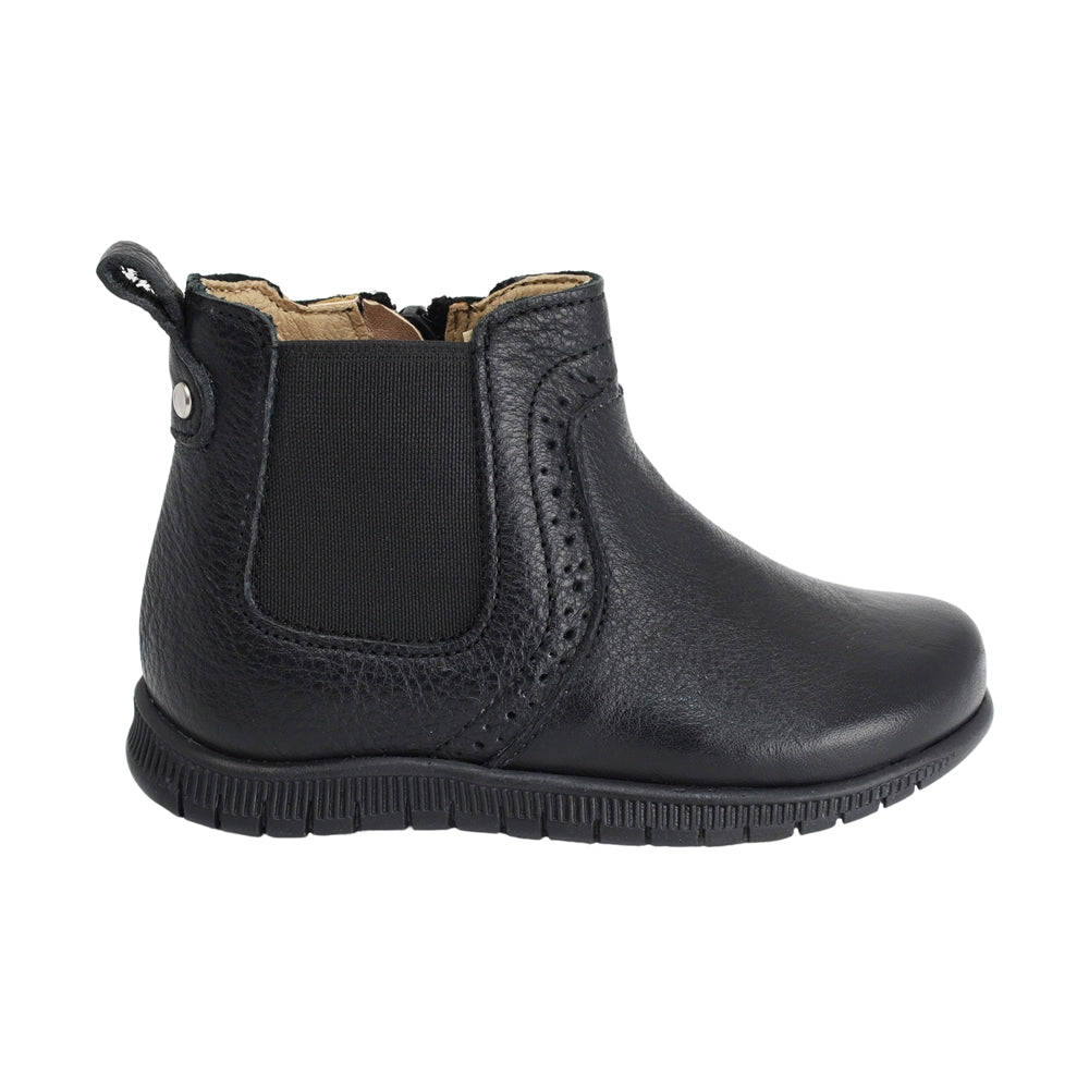 BOTA AUDAZ PARA NIÑO EN PIEL COLOR NEGRO CLICK CON ELÁSTICO