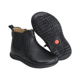BOTA AUDAZ PARA NIÑO EN PIEL COLOR NEGRO CLICK CON ELÁSTICO