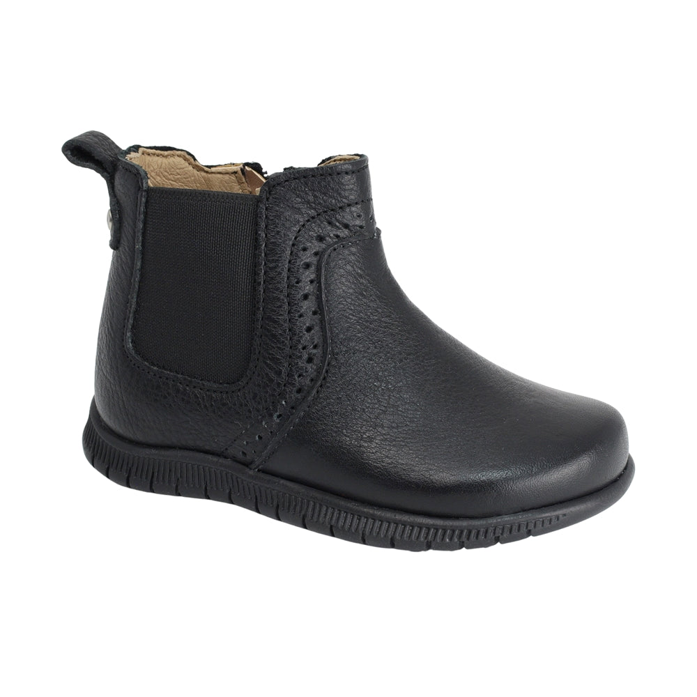 BOTA AUDAZ PARA NIÑO EN PIEL COLOR NEGRO CLICK CON ELÁSTICO