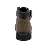 BOTA AUDAZ PARA NIÑO DE SINTÉTICO COLOR CAFÉ MARTIN CON TIRA DE CONTACTO