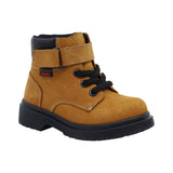 Bota Audaz para niño en piel camel Martin con tira de contacto