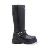 BOTA COQUETA PARA NIÑA DE SINTÉTICO COLOR NEGRO JAZZ CON HEBILLA DECORATIVA