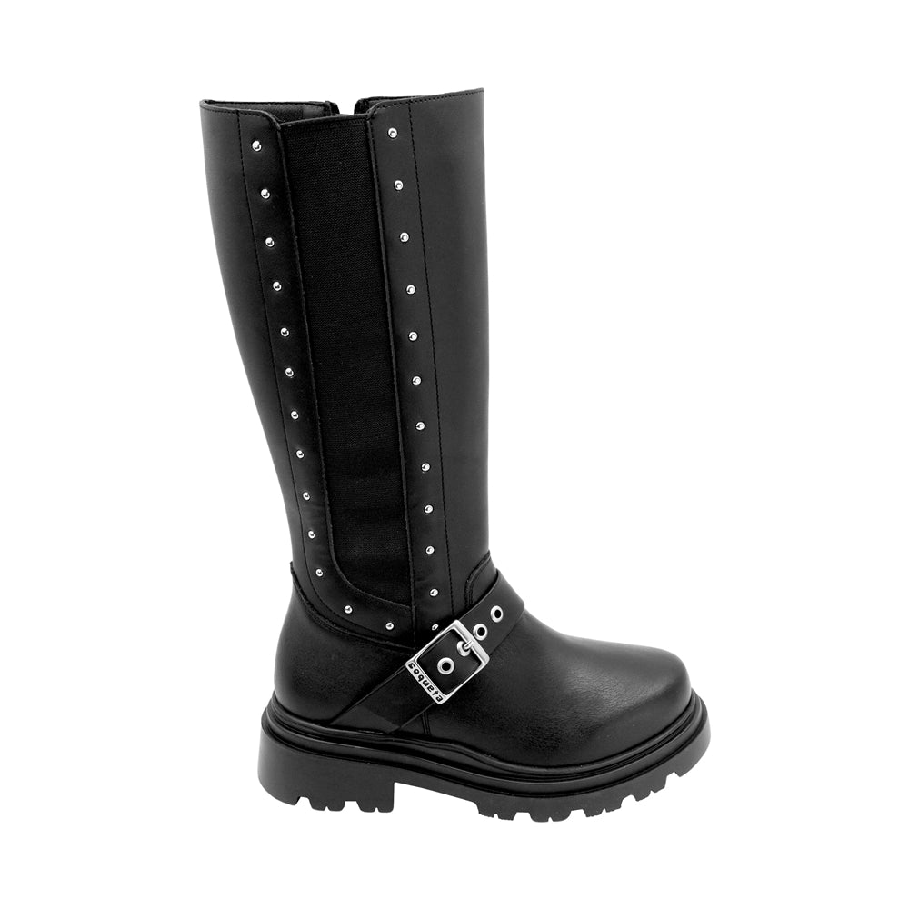 BOTA COQUETA PARA NIÑA EN SINTÉTICO COLOR NEGRO JAZZ CON HEBILLA