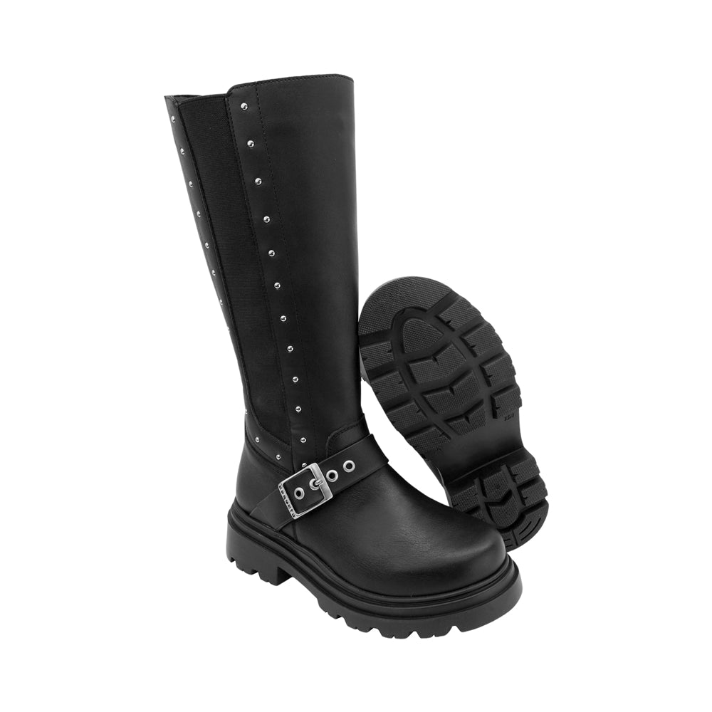 BOTA COQUETA PARA NIÑA EN SINTÉTICO COLOR NEGRO JAZZ CON HEBILLA