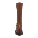BOTA COQUETA PARA NIÑA EN SINTÉTICO COLOR CAFÉ CLARO JAZZ CON HEBILLA