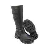 BOTA COQUETA PARA NIÑA EN SINTÉTICO COLOR NEGRO JAZZ CON DOBLE TIRA DE ESTOPEROLES