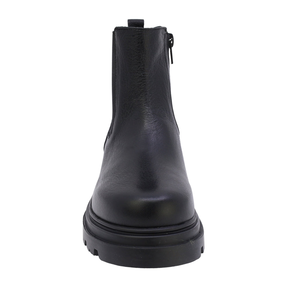 BOTA COQUETA PARA NIÑA EN PIEL COLOR NEGRO JAZZ CON ELÁSTICO