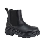 BOTA COQUETA PARA NIÑA EN PIEL COLOR NEGRO JAZZ CON ELÁSTICO