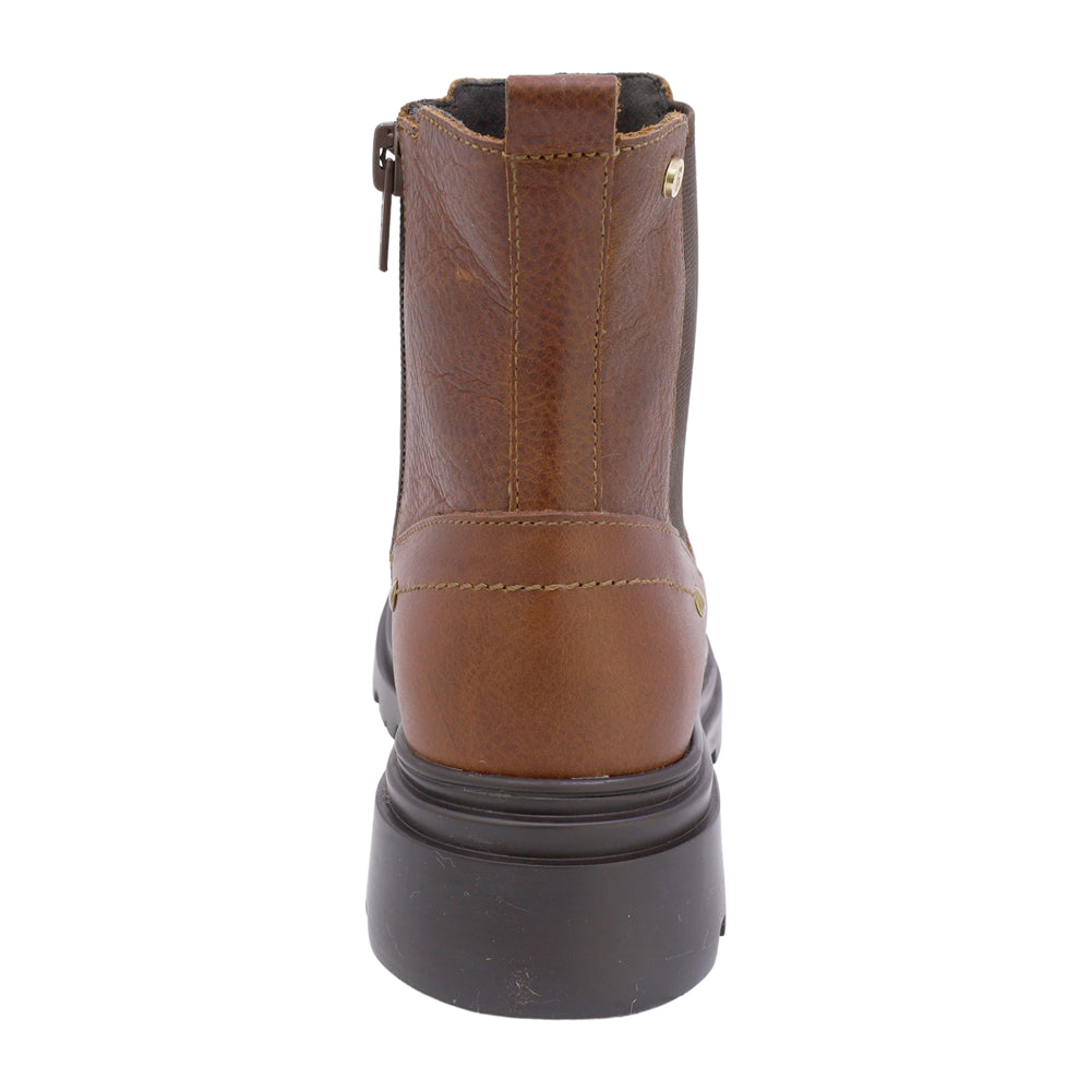 BOTA COQUETA PARA NIÑA EN PIEL COLOR CAFÉ CLARO JAZZ CON ELÁSTICO
